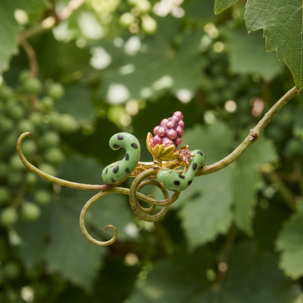 Snake and Grape Vine Ring