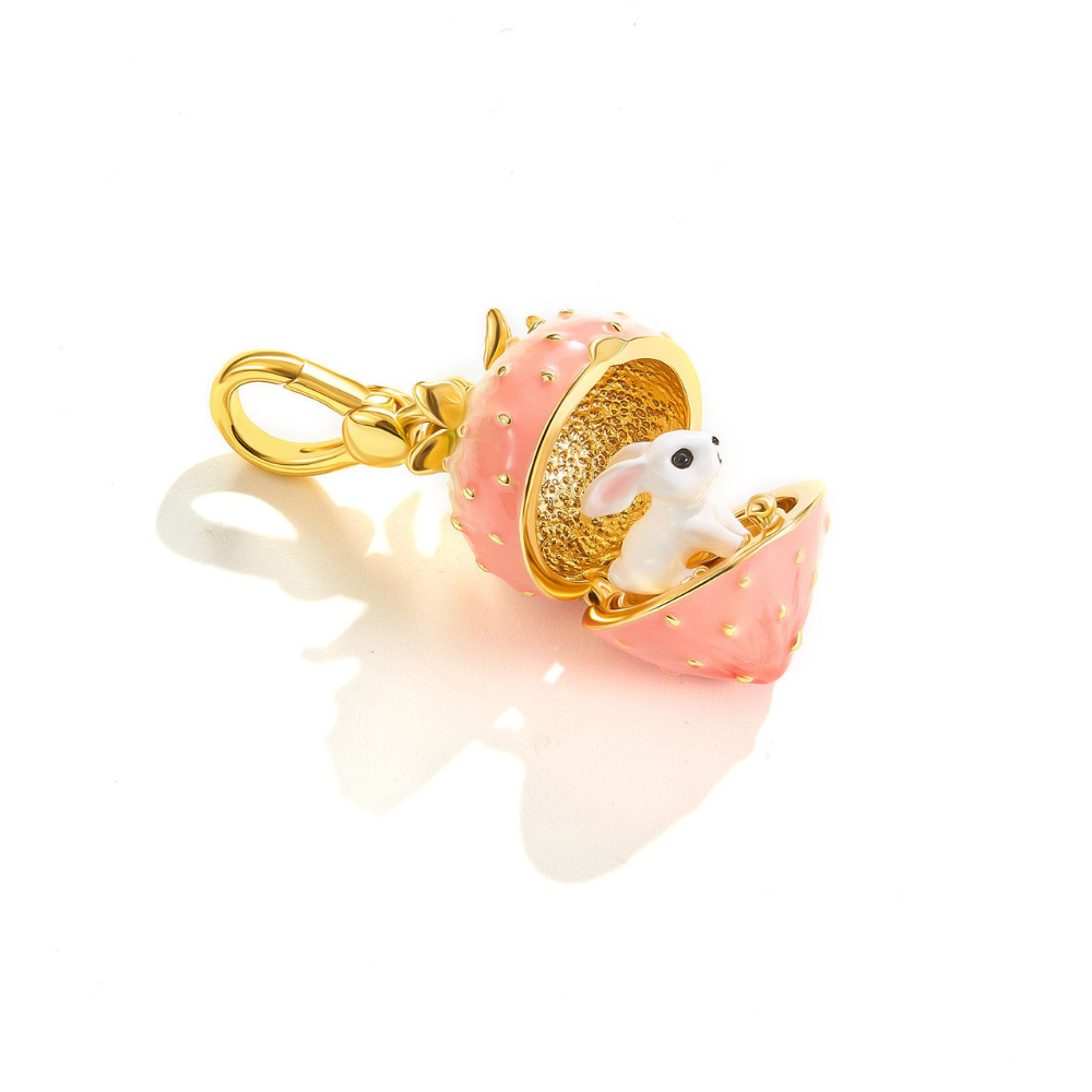 Strawberry Bunny Locket Pendant