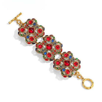 Vintage Scarlet Charm Cuff Bracelet