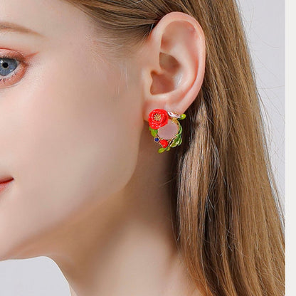 Corn Poppy Earring