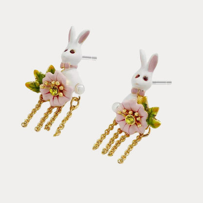 Rabbit Flower Dangle Earring