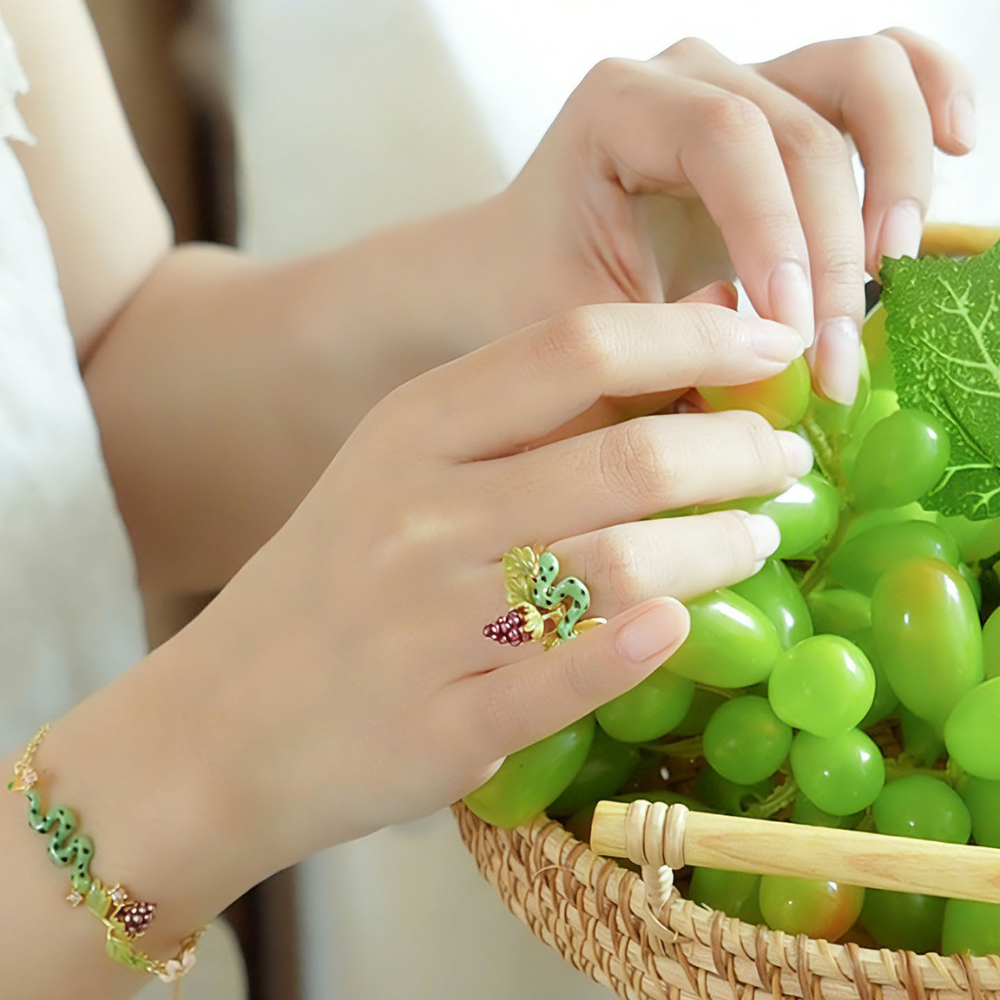 Snake and Grape Vine Ring