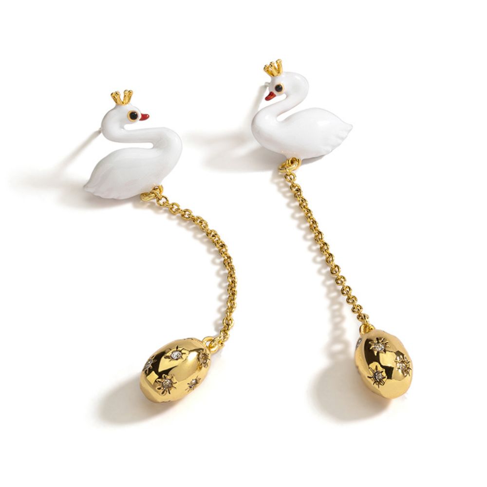 Swan Drop Earrings