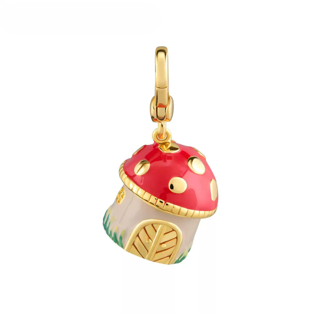 Mushroom House Squirrel Locket Pendant