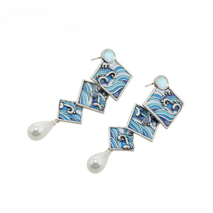 Moonlit Ocean Dangle Earrings