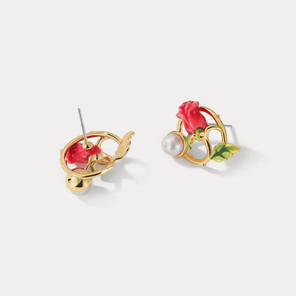 Red Rose Earrings