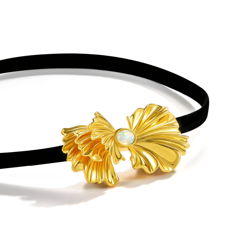 Gold Ginkgo Leaf Choker