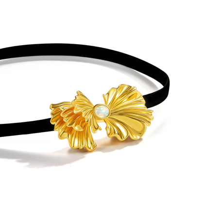 Gold Ginkgo Leaf Choker