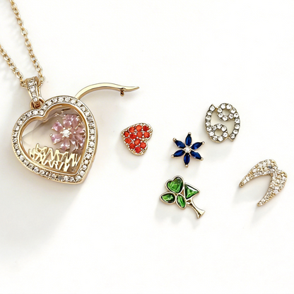 Personalized Radiant Heart Charm Box Necklace