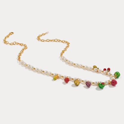 Fruit DIY Necklace With Pearls