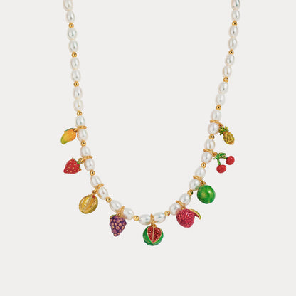 Fruit DIY Necklace With Pearls