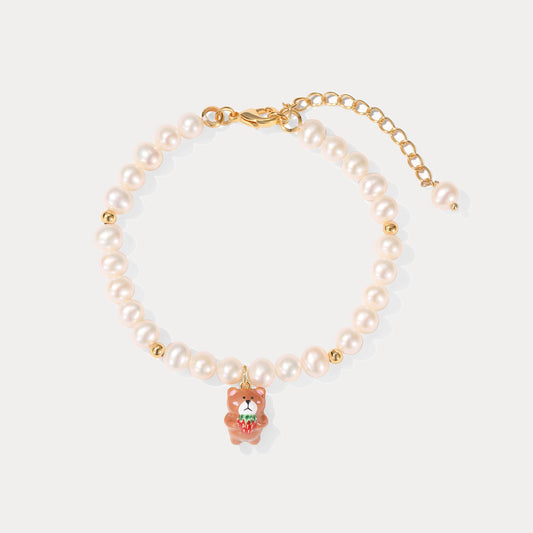 Strawberry Bear Pearl Bracelet