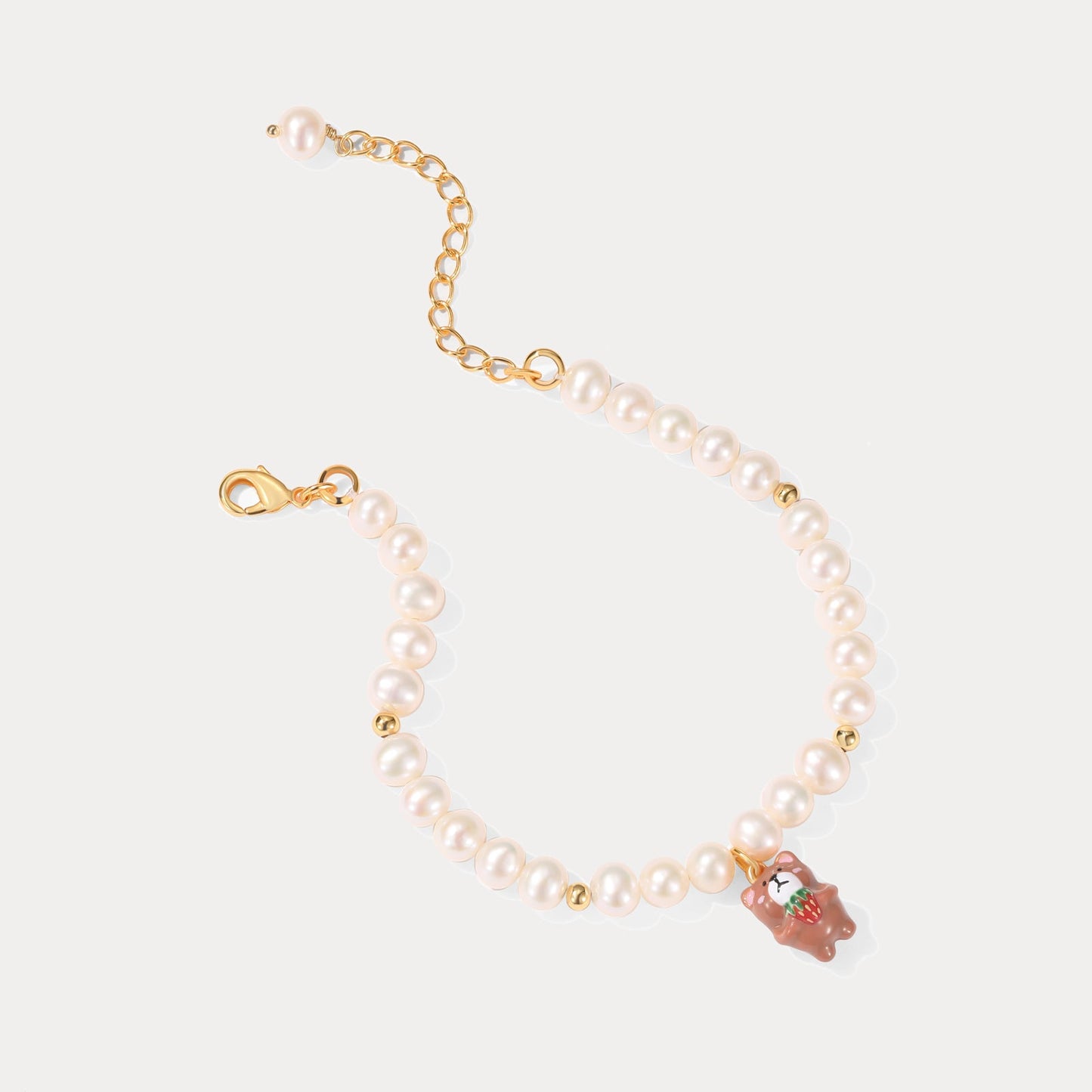 Strawberry Bear Pearl Bracelet