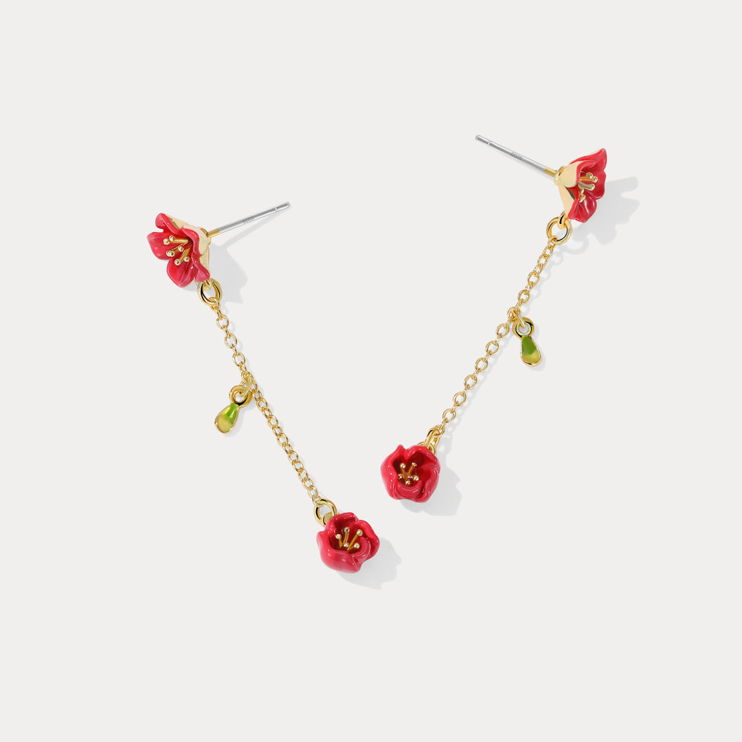 Begonia Flower Earrings