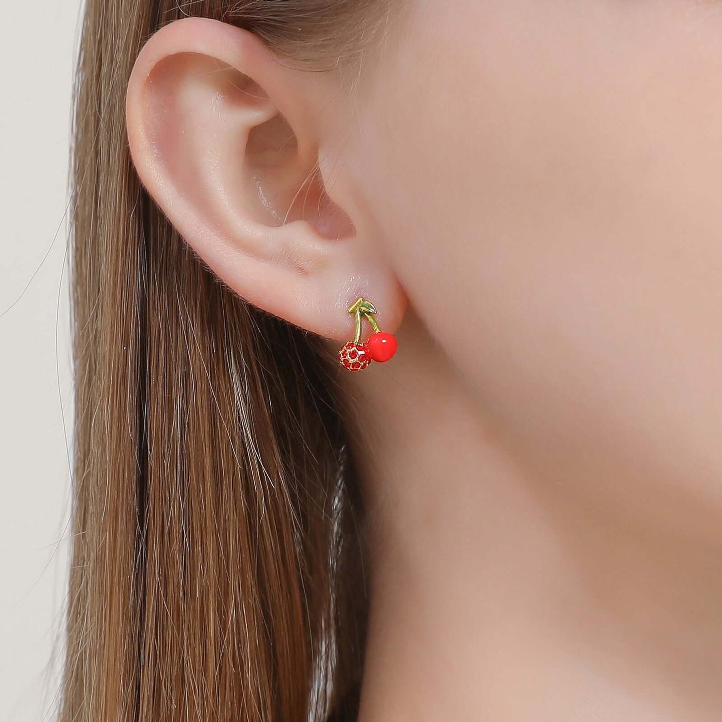 Cherry Bird Earrings