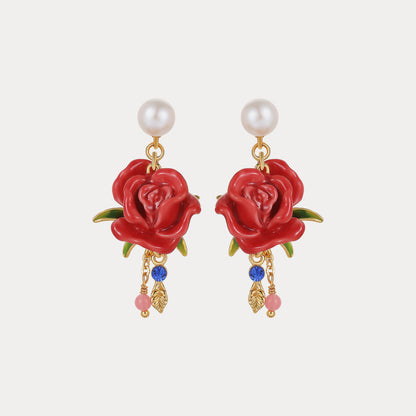 Red Rose Earrings