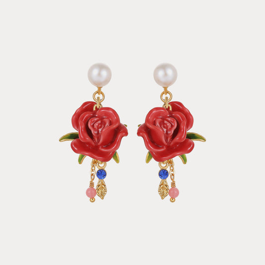 Red Rose Earrings