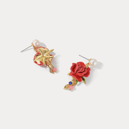 Red Rose Earrings