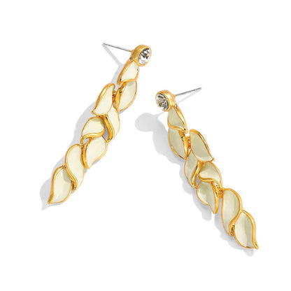 Golden Leaf Drop Earrings