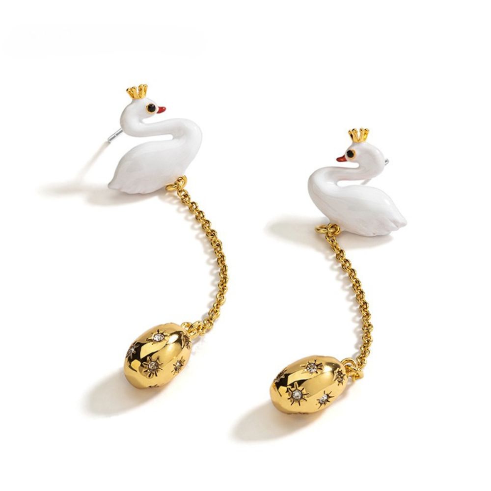 Swan Drop Earrings