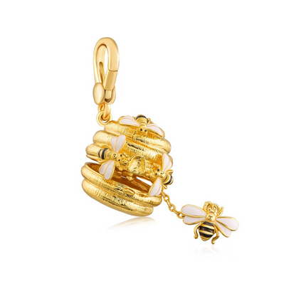 Golden Beehive Locket Pendant