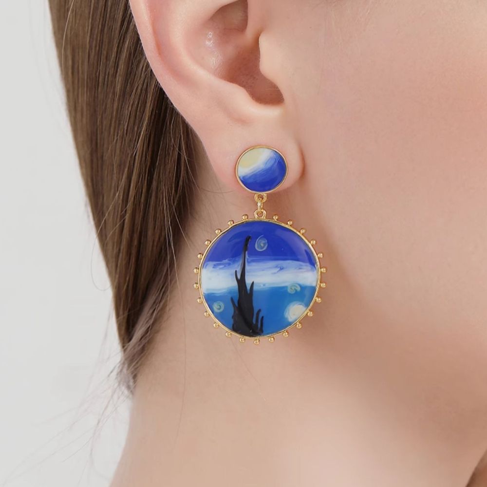 Blue Starry Night Earring