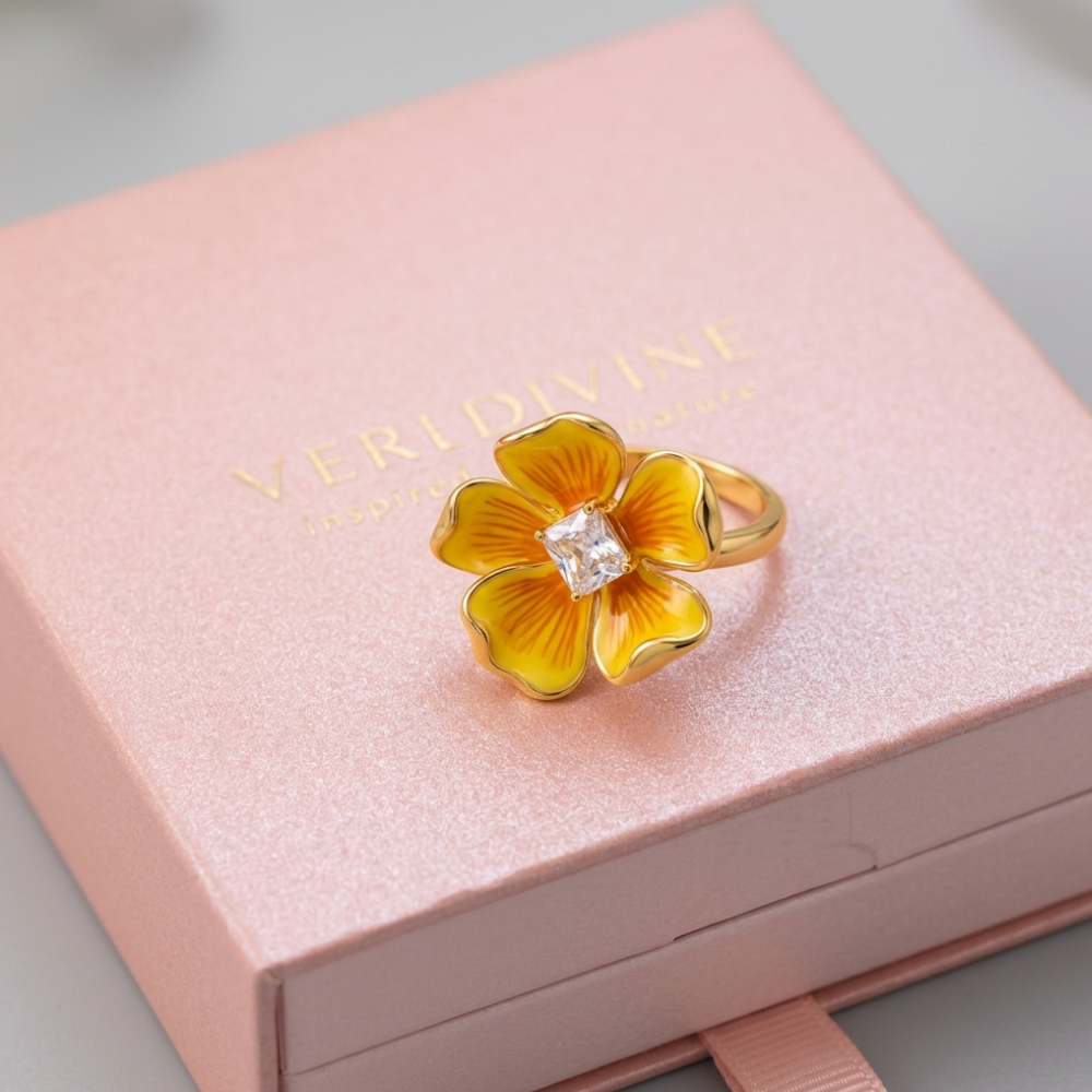 Golden Pansy Ring