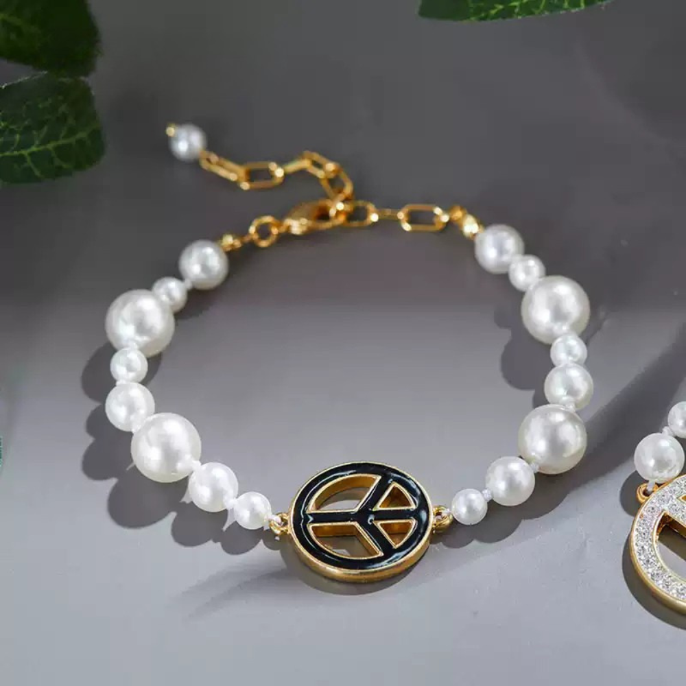 Symbol of Peace Pearl Bracelet