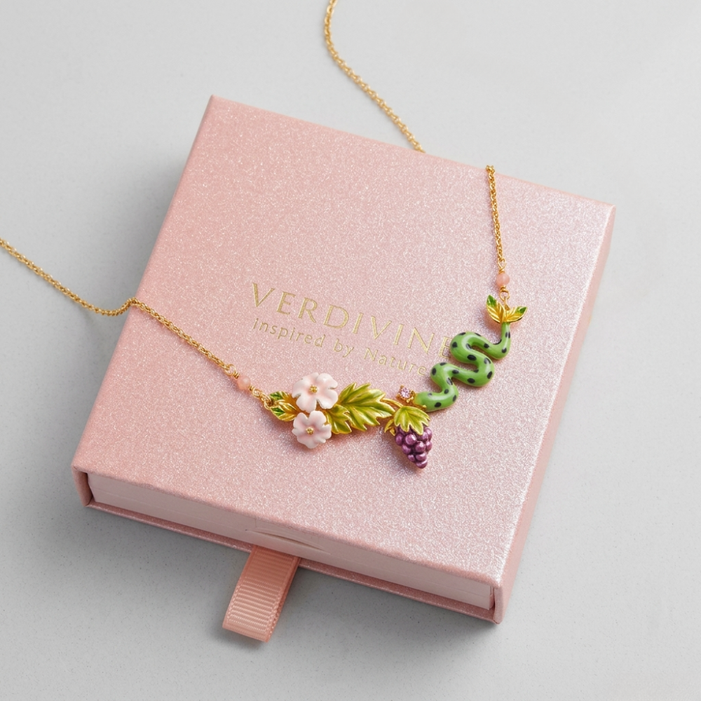 Snake and Grape Vine Necklace