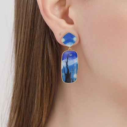 Blue Starry Night Earring