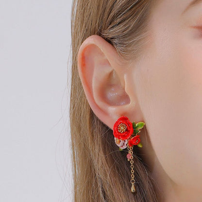 Corn Poppy Earring