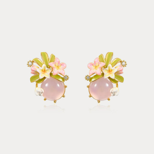 Plumeria Stud Earrings