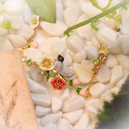 Magpie & Flower Bracelet