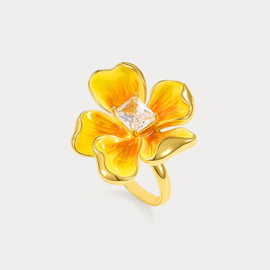 Golden Pansy Ring