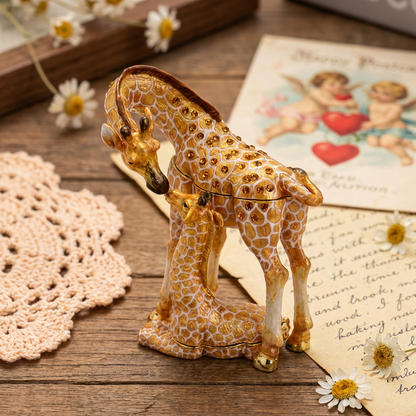 Mother & Baby Giraffe Trinket Box