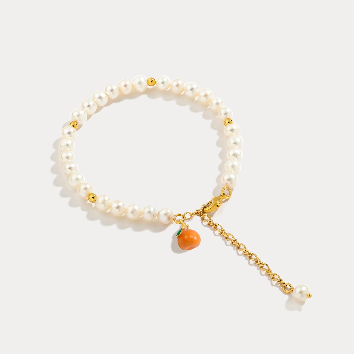 Orange Bracelet With Pearl