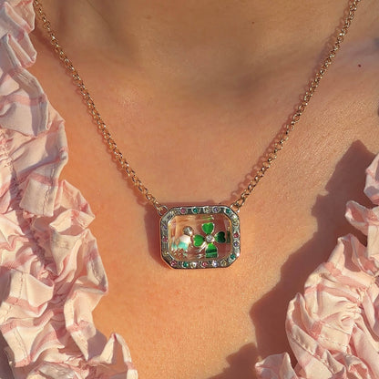 Personalized Rectangle Charm Box Necklace