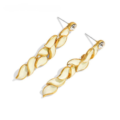 Golden Leaf Drop Earrings