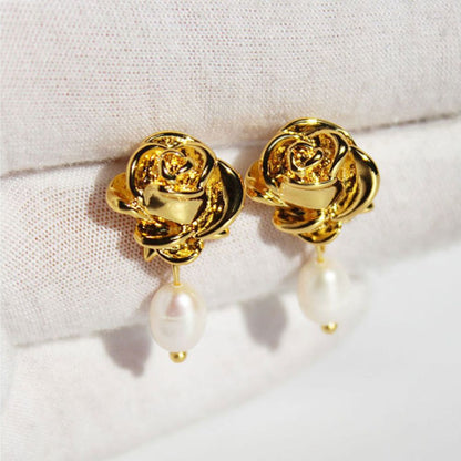 Tears of Rose Pearl Earrings