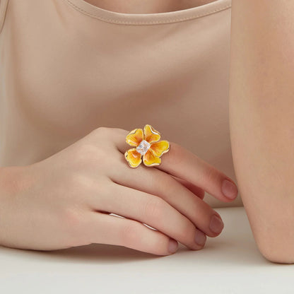 Golden Pansy Ring
