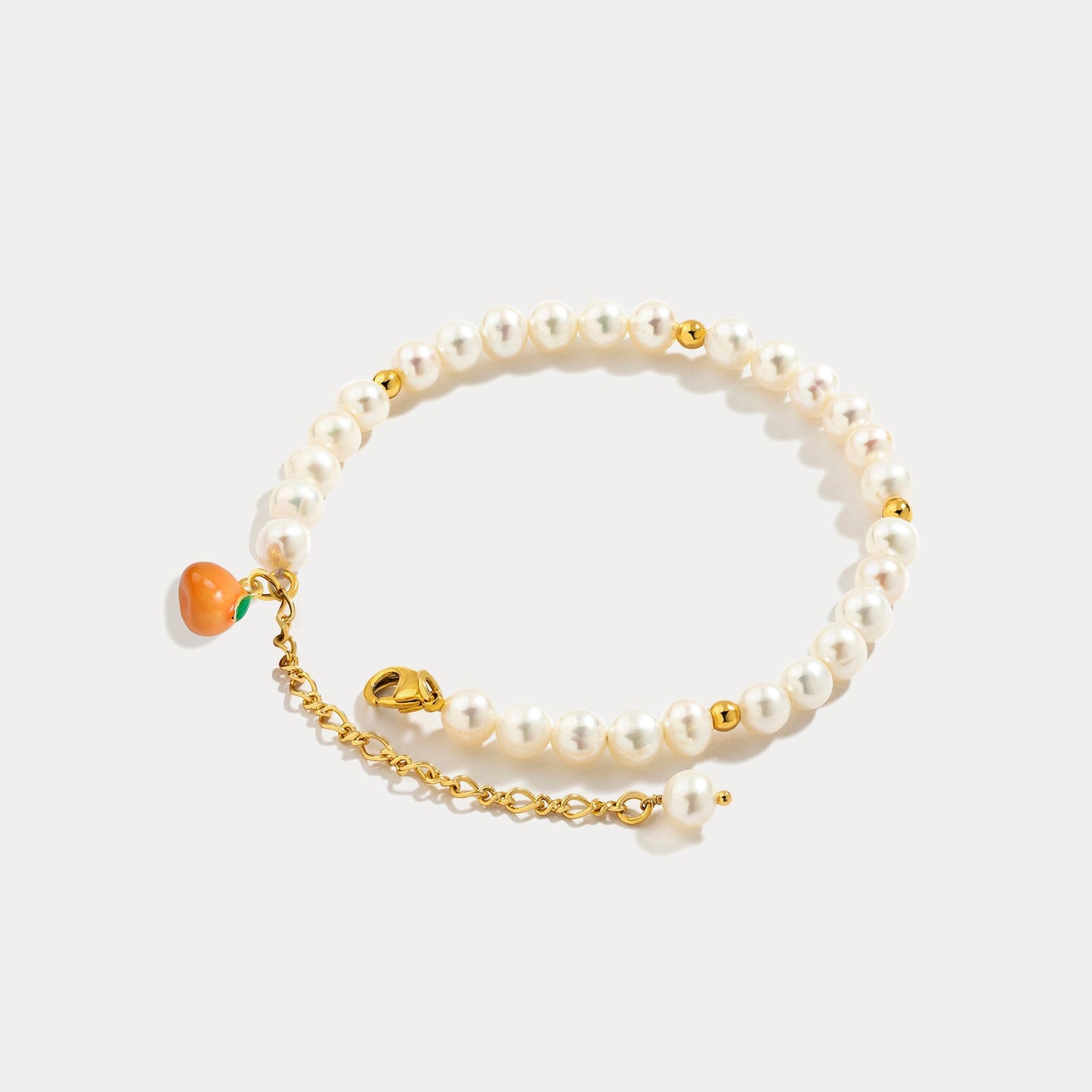 Orange Bracelet With Pearl