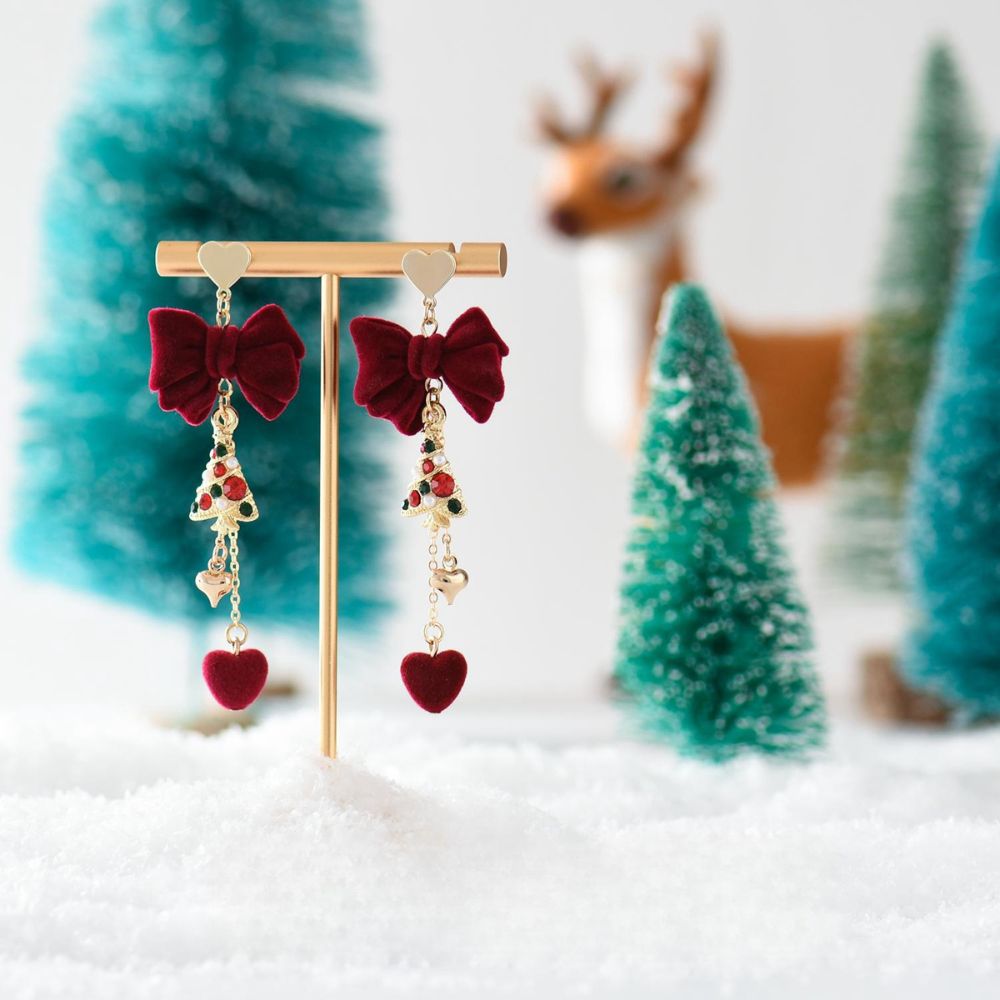 Heart & Christmas Tree Earrings