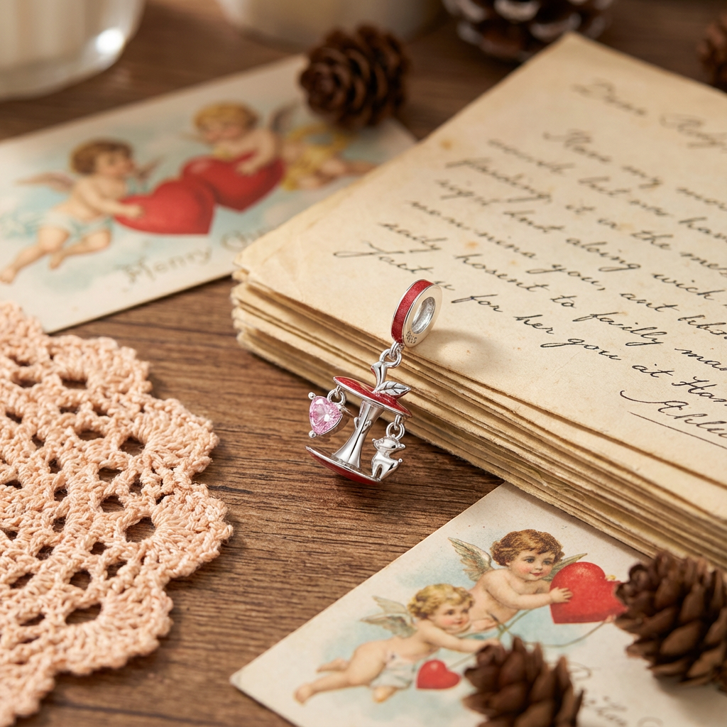 Christmas Apple Core Reindeer Necklace