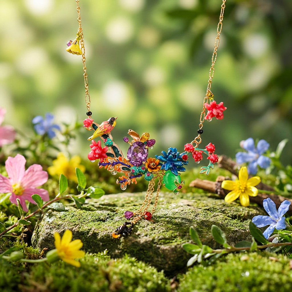Bird & Blossom Necklace