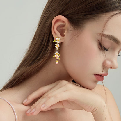 Plumeria Drop Earrings