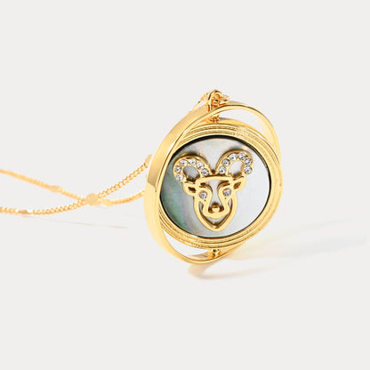 Golden Zodiac Pendant Necklace