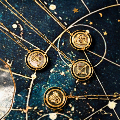 Golden Zodiac Pendant Necklace