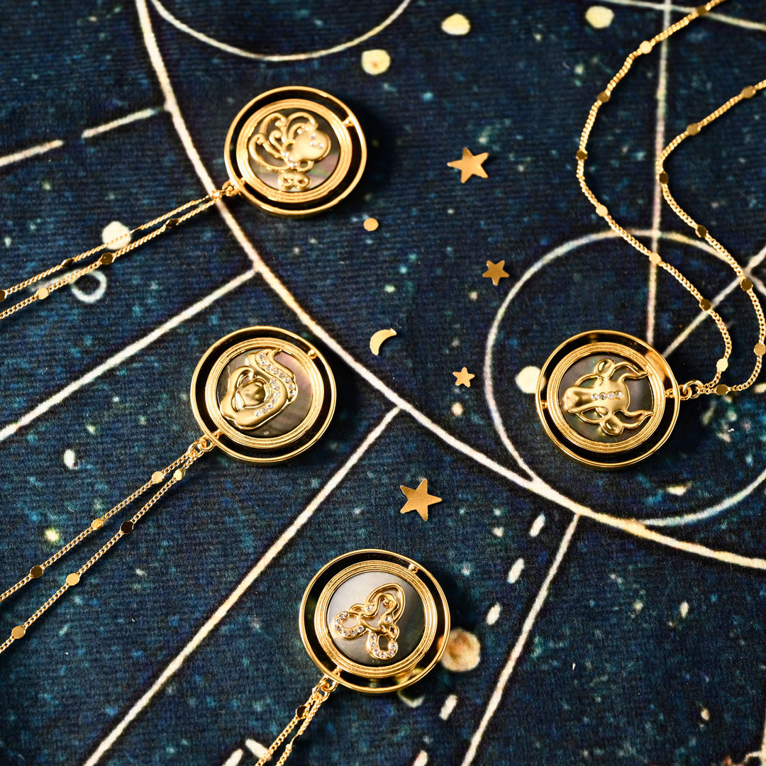 Golden Zodiac Pendant Necklace