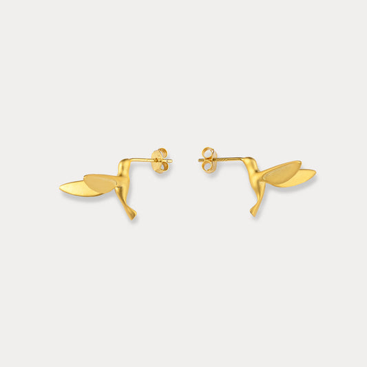 Gold Hummingbird Earrings