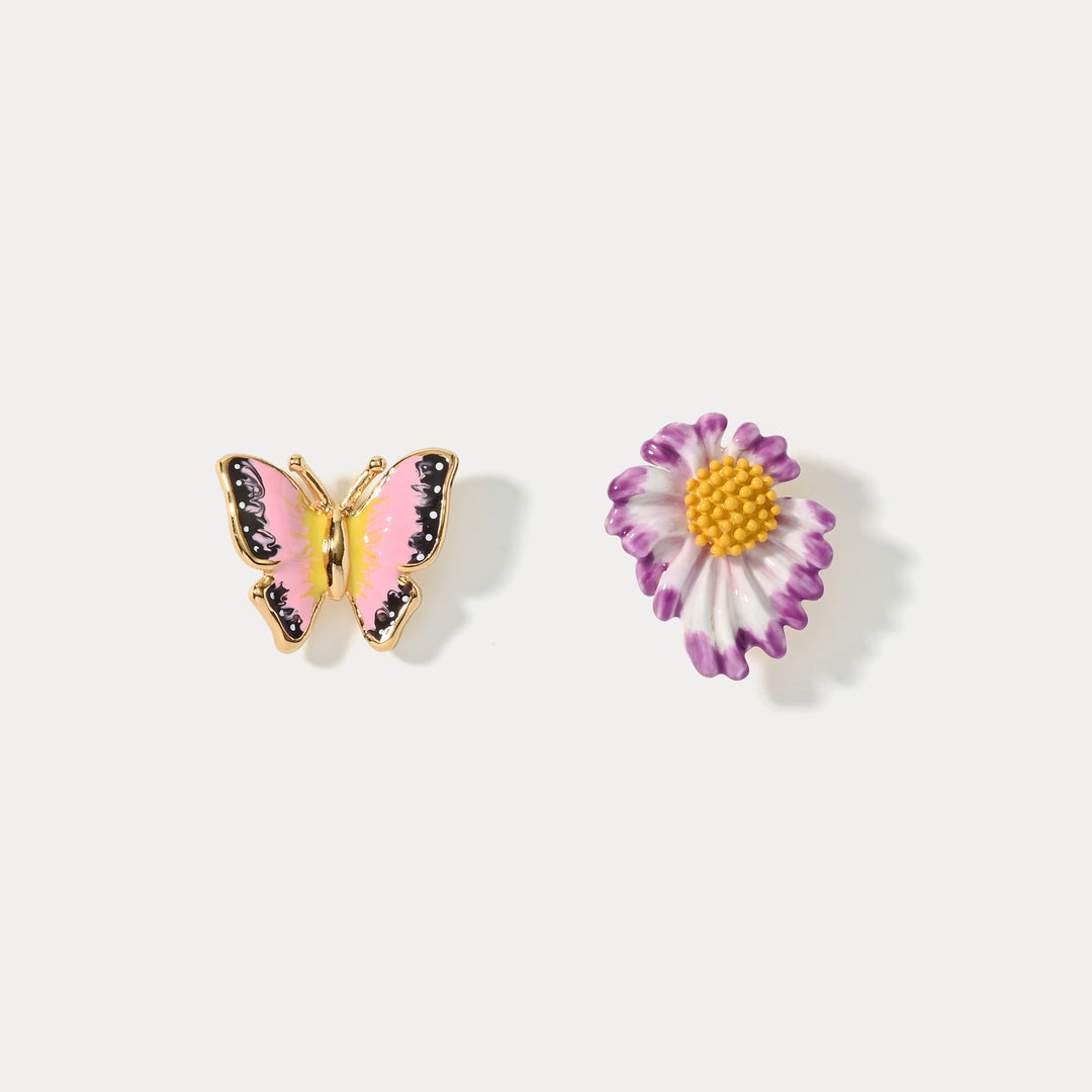 Daisy Butterfly Stud Earrings